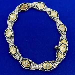 Sterling Silver ANATOLI Multi Strand Foxtail Station Bracelet